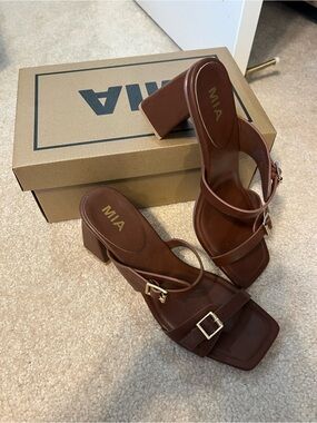 MIA Brown Sandal Heels